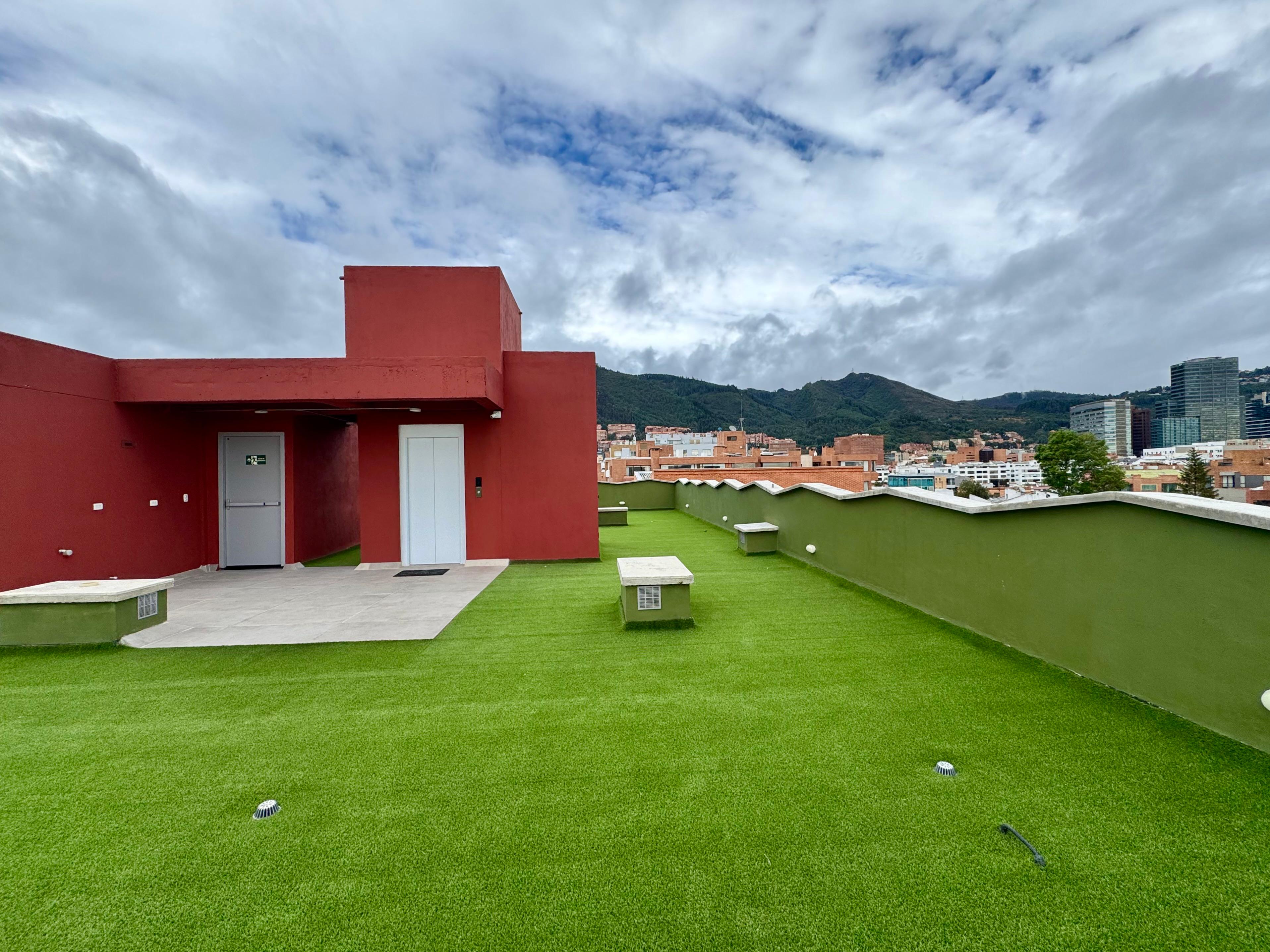 Terraza panorámica de Flat119 con vistas a Bogotá Usaquén